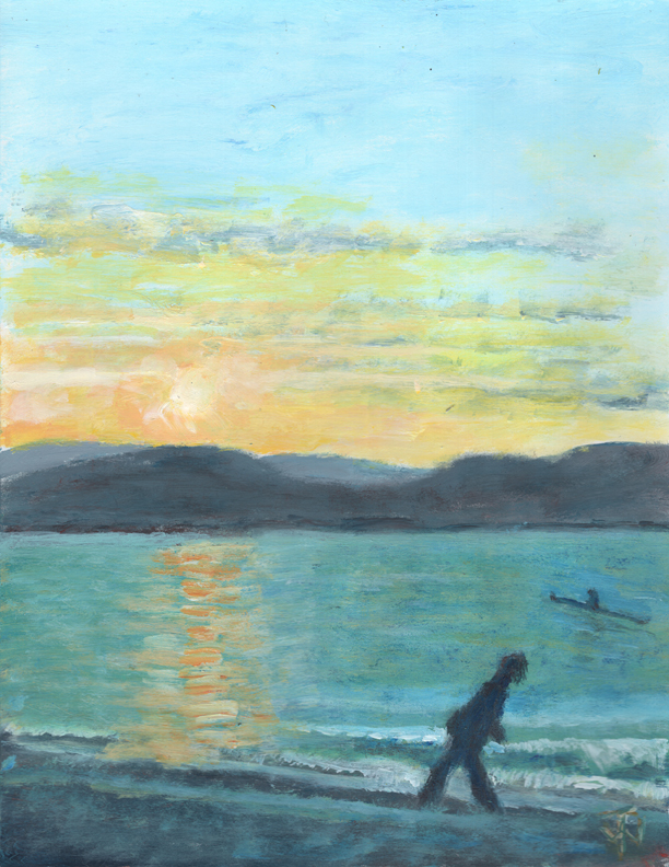 Acrylic on Cardstock 8.5 x 11in For Sale
